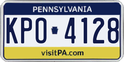 PA license plate KPO4128