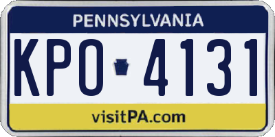 PA license plate KPO4131