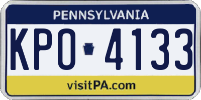 PA license plate KPO4133