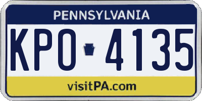 PA license plate KPO4135
