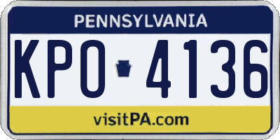 PA license plate KPO4136
