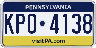 PA license plate KPO4138