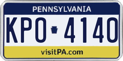 PA license plate KPO4140