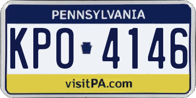 PA license plate KPO4146