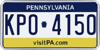 PA license plate KPO4150
