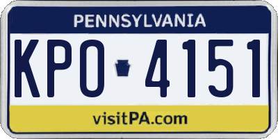 PA license plate KPO4151