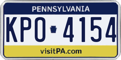 PA license plate KPO4154