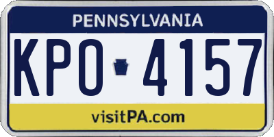 PA license plate KPO4157