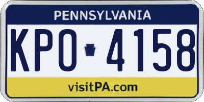 PA license plate KPO4158