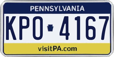 PA license plate KPO4167
