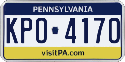 PA license plate KPO4170