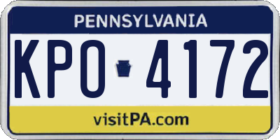 PA license plate KPO4172