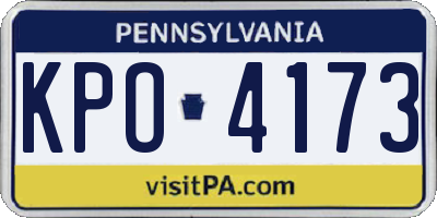 PA license plate KPO4173