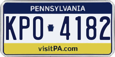 PA license plate KPO4182