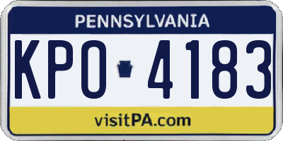 PA license plate KPO4183