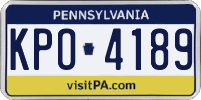 PA license plate KPO4189