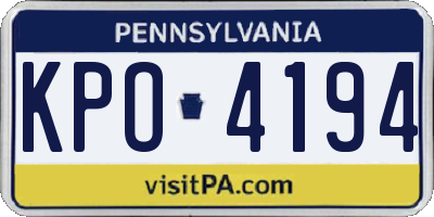 PA license plate KPO4194