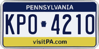 PA license plate KPO4210