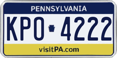 PA license plate KPO4222