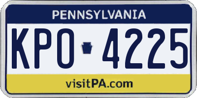 PA license plate KPO4225