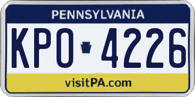 PA license plate KPO4226