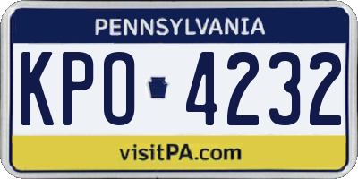 PA license plate KPO4232