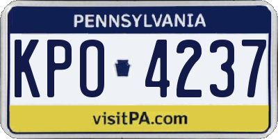 PA license plate KPO4237