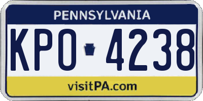 PA license plate KPO4238