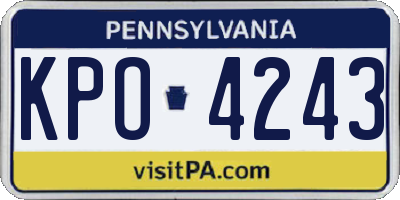 PA license plate KPO4243