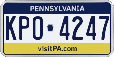 PA license plate KPO4247