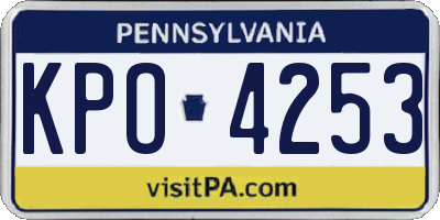 PA license plate KPO4253