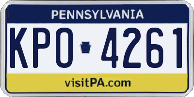 PA license plate KPO4261