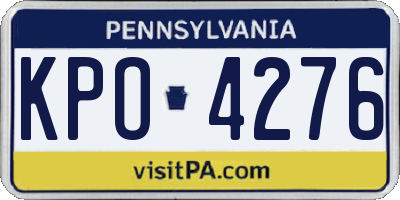 PA license plate KPO4276