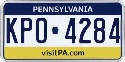 PA license plate KPO4284