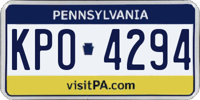 PA license plate KPO4294