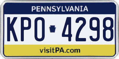 PA license plate KPO4298