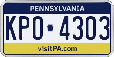 PA license plate KPO4303