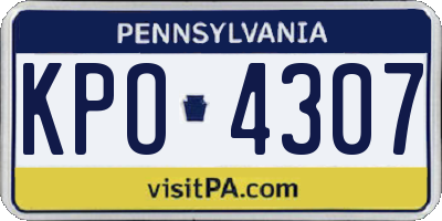PA license plate KPO4307