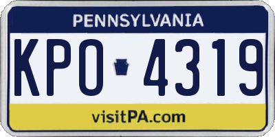 PA license plate KPO4319