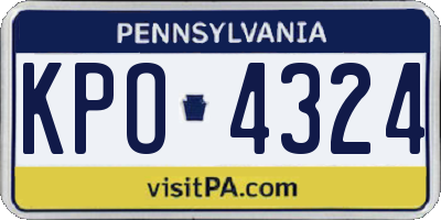 PA license plate KPO4324