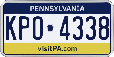 PA license plate KPO4338