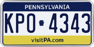 PA license plate KPO4343
