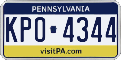 PA license plate KPO4344