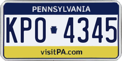 PA license plate KPO4345