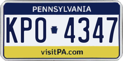 PA license plate KPO4347