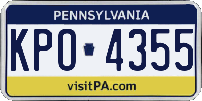 PA license plate KPO4355