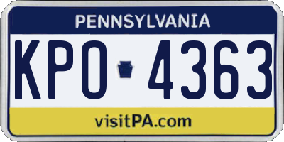 PA license plate KPO4363