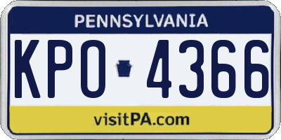 PA license plate KPO4366