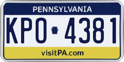PA license plate KPO4381