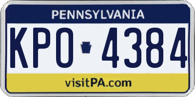PA license plate KPO4384